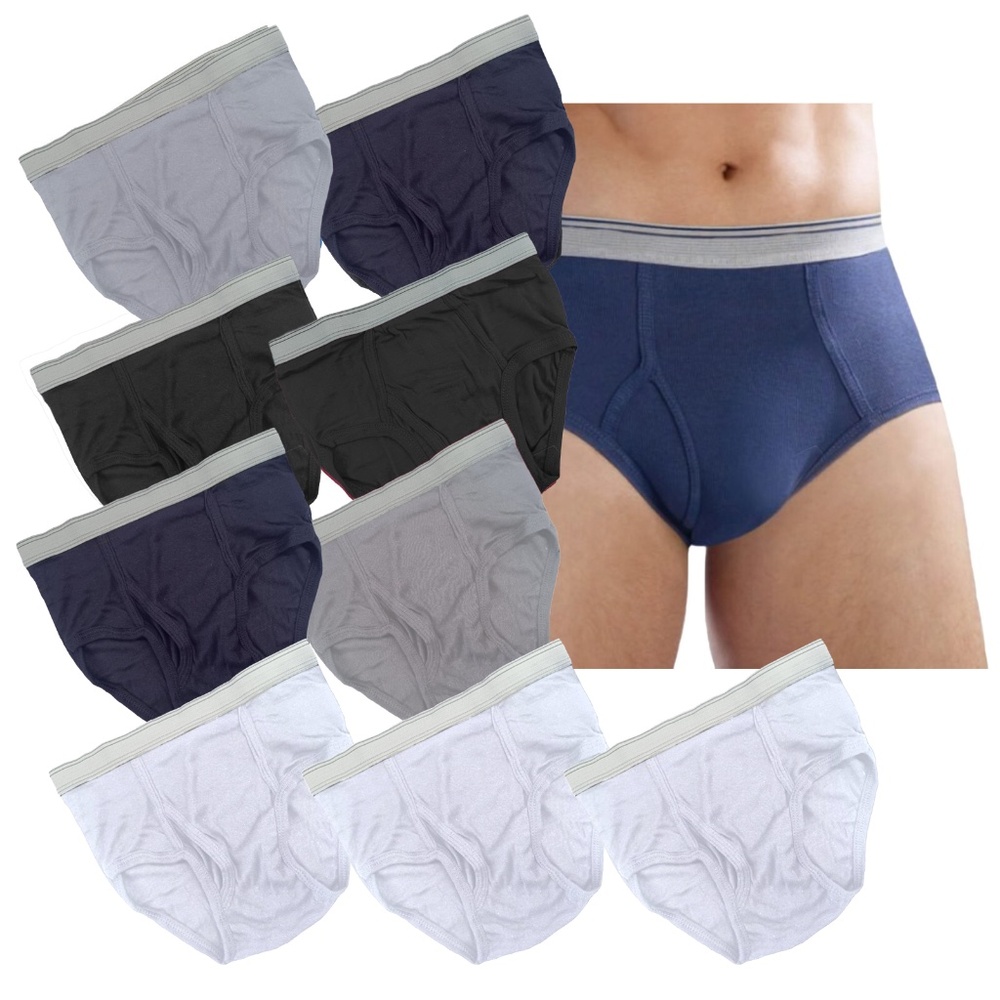 9 pc Men's Color and white Briefs Cotton Old School Underwear Vintage Style M